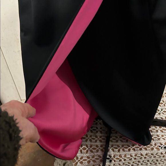 VTG Nili Martin Strapless Gown Sz 12 Black + Magenta Lining Made USA 90s Mobwife - Picture 6 of 16